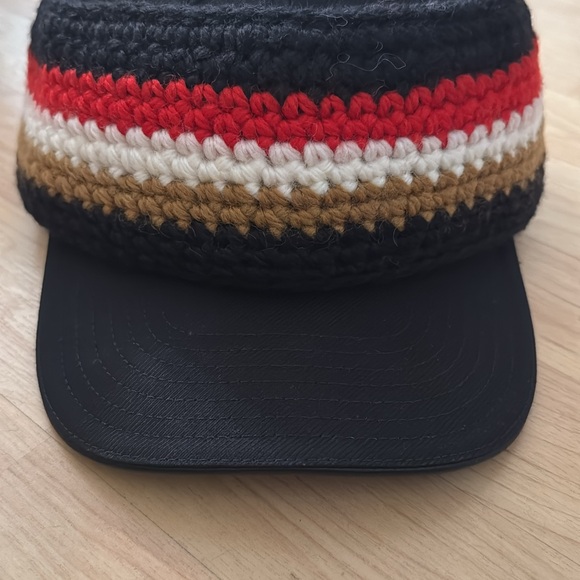 Burberry Black, Red, and Brown Crochet Cap - Picture 1 of 2